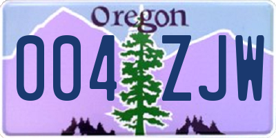 OR license plate 004ZJW