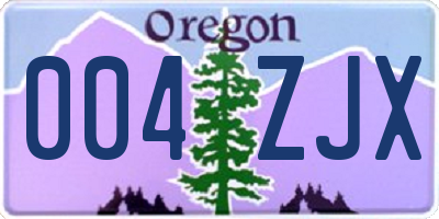 OR license plate 004ZJX
