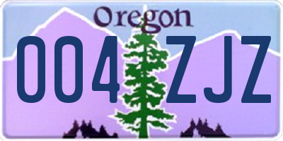 OR license plate 004ZJZ