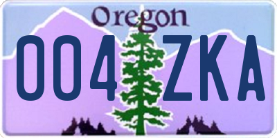 OR license plate 004ZKA