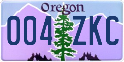 OR license plate 004ZKC