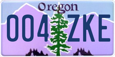 OR license plate 004ZKE
