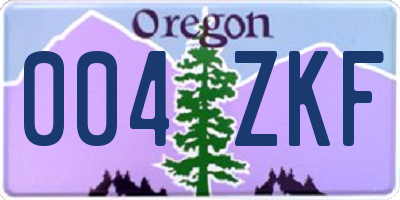 OR license plate 004ZKF