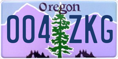 OR license plate 004ZKG