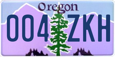 OR license plate 004ZKH