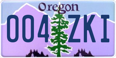OR license plate 004ZKI