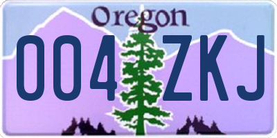 OR license plate 004ZKJ