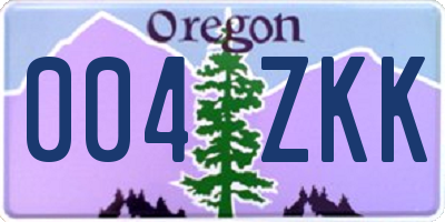 OR license plate 004ZKK
