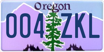 OR license plate 004ZKL