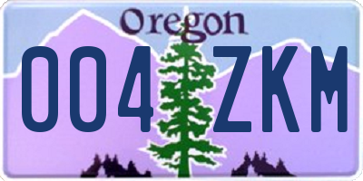 OR license plate 004ZKM