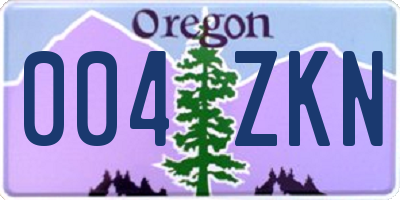 OR license plate 004ZKN