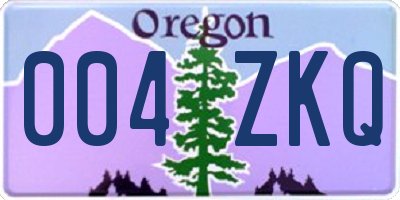 OR license plate 004ZKQ