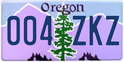 OR license plate 004ZKZ