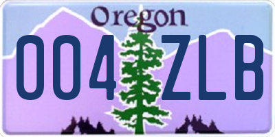 OR license plate 004ZLB