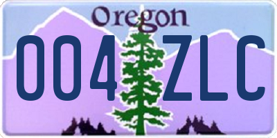 OR license plate 004ZLC