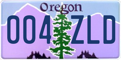 OR license plate 004ZLD