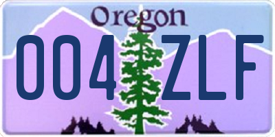 OR license plate 004ZLF