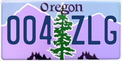 OR license plate 004ZLG