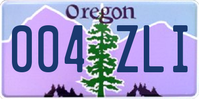 OR license plate 004ZLI
