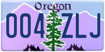 OR license plate 004ZLJ
