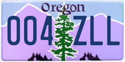OR license plate 004ZLL