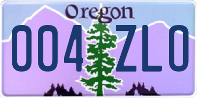 OR license plate 004ZLO