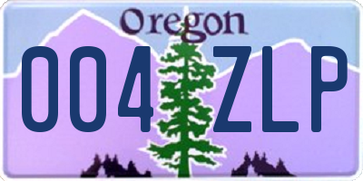 OR license plate 004ZLP