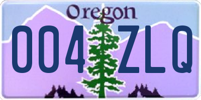 OR license plate 004ZLQ