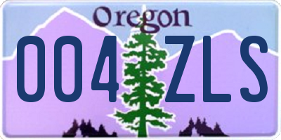 OR license plate 004ZLS