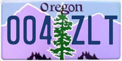 OR license plate 004ZLT