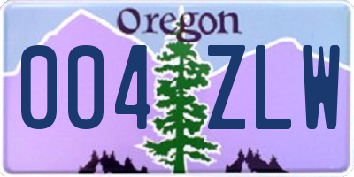 OR license plate 004ZLW