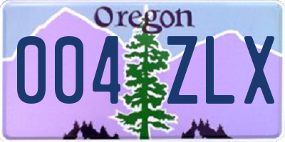OR license plate 004ZLX