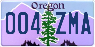 OR license plate 004ZMA