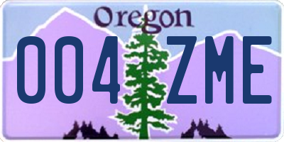 OR license plate 004ZME