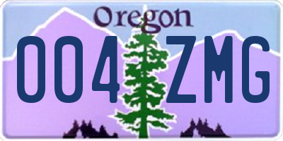 OR license plate 004ZMG