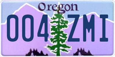OR license plate 004ZMI