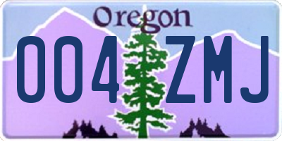OR license plate 004ZMJ