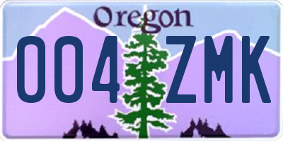 OR license plate 004ZMK