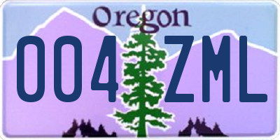 OR license plate 004ZML