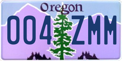 OR license plate 004ZMM