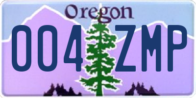 OR license plate 004ZMP