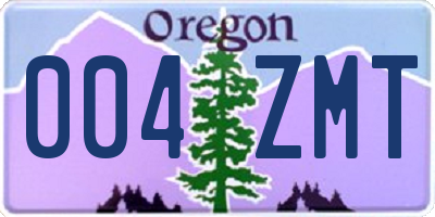OR license plate 004ZMT