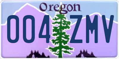 OR license plate 004ZMV