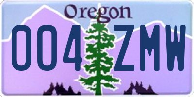 OR license plate 004ZMW