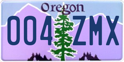 OR license plate 004ZMX