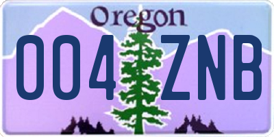 OR license plate 004ZNB