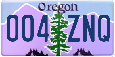OR license plate 004ZNQ
