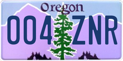OR license plate 004ZNR