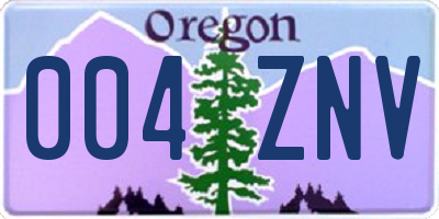 OR license plate 004ZNV