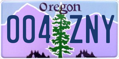 OR license plate 004ZNY